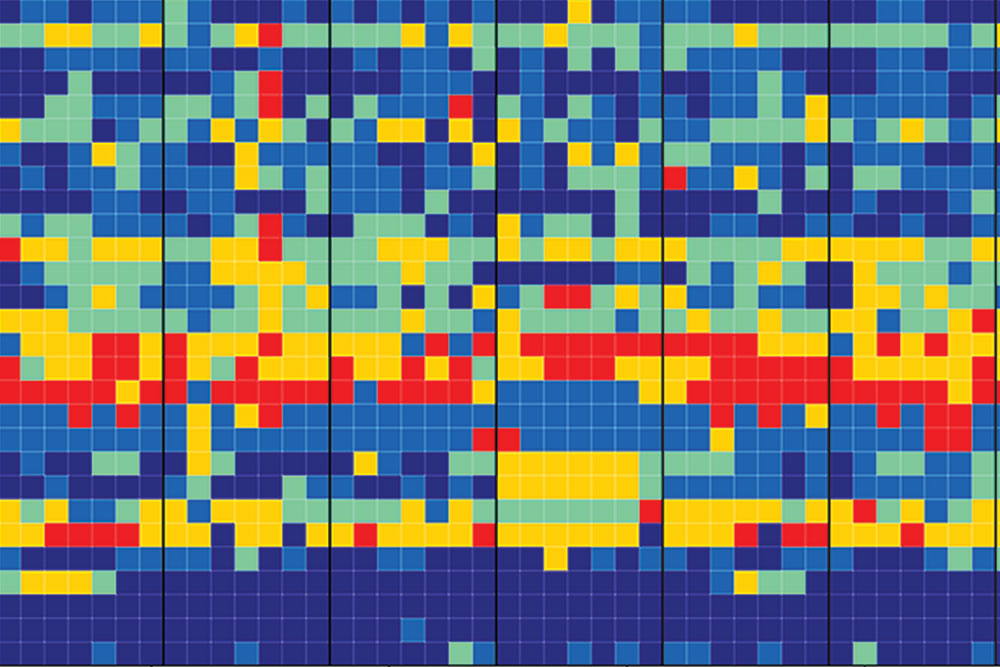 Graph of many colored blocks