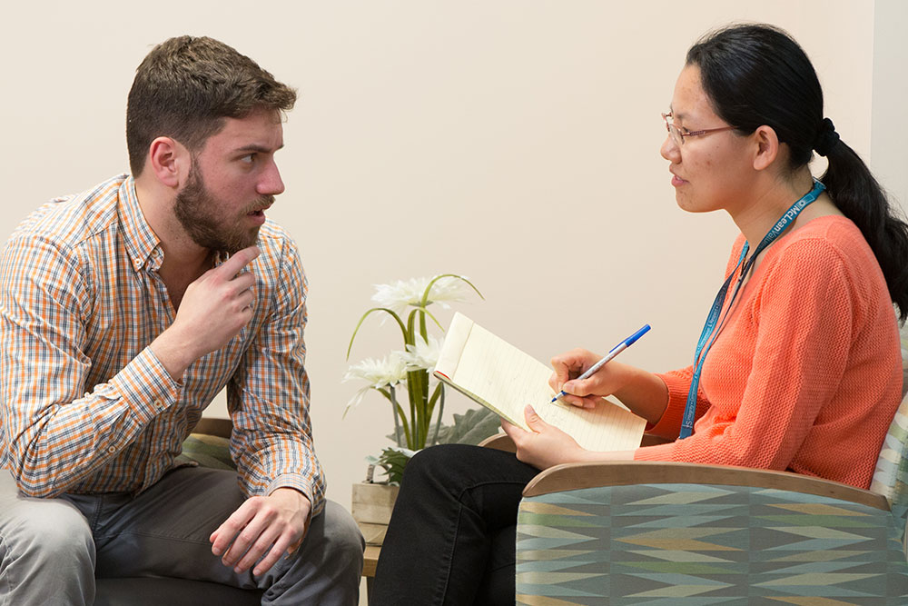 Patient and clinician talk