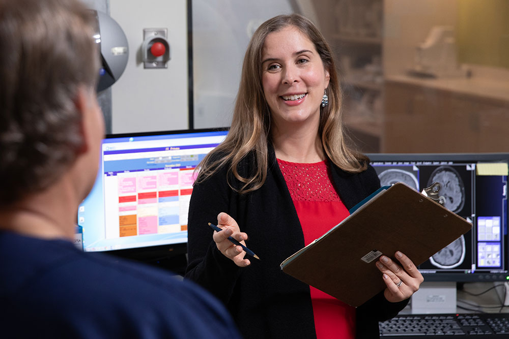 Dr. Amy Janes in the MRI suite
