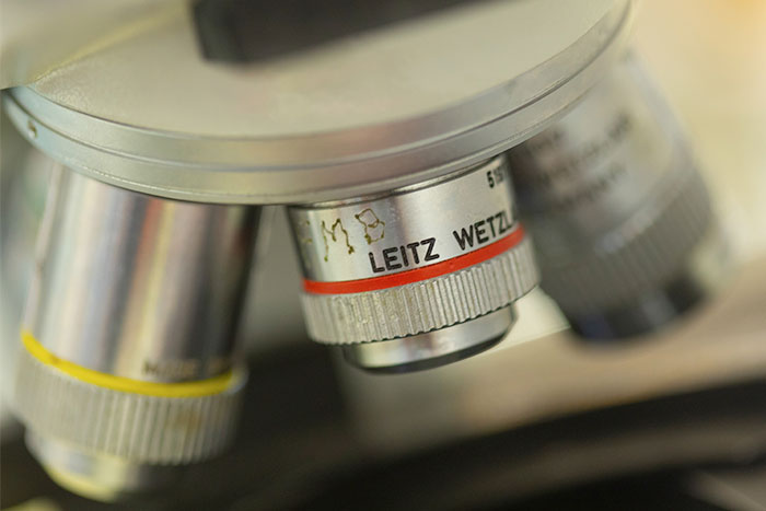 Close up of microscope