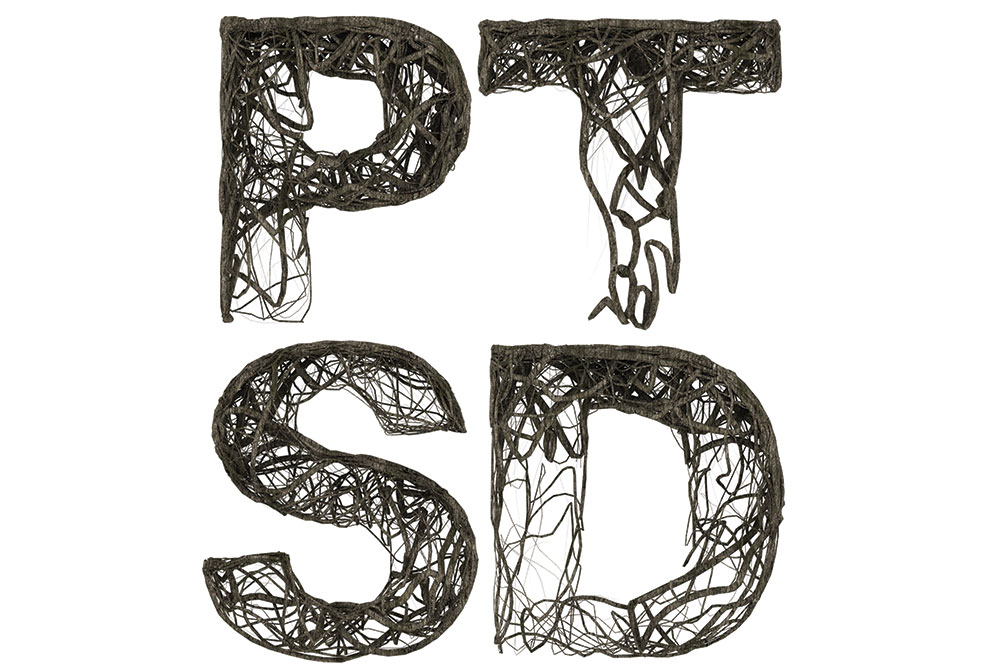 Stock image of the letters P T S D