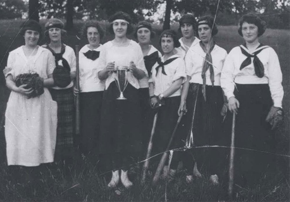 Vintage photo of McLean nurses softball team circa 1918