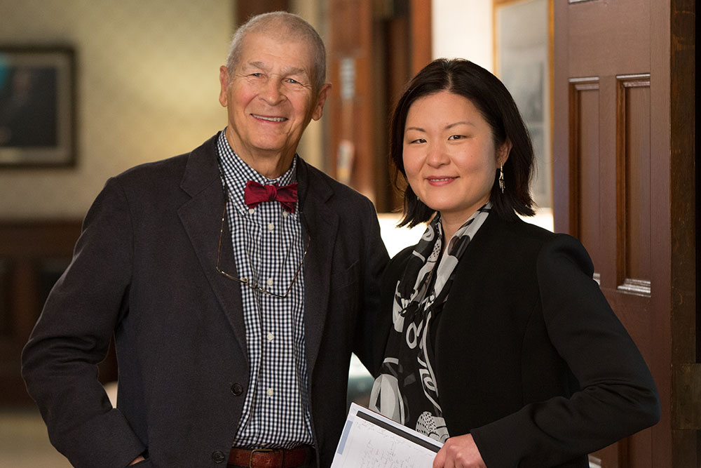 John Gunderson and Lois Choi-Kain pose in hallway