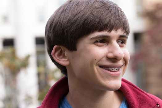 Teen boy with braces