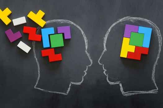 Chalk outline heads - one with blocks inside, one outside