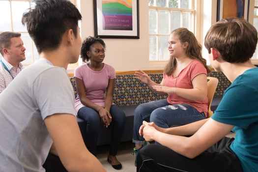 Teens in group therapy