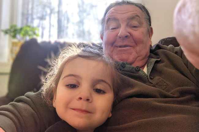 Selfie with grandfather and granddaughter