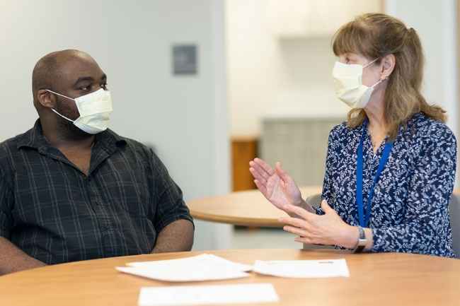 Patient and clinician talk