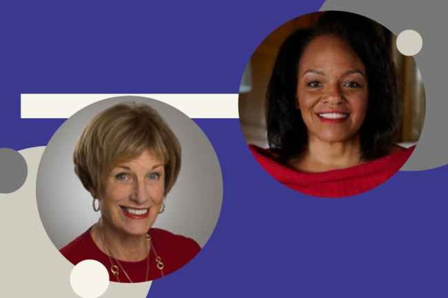 Photo of Valerie Mosley and Cathy E. Minehan