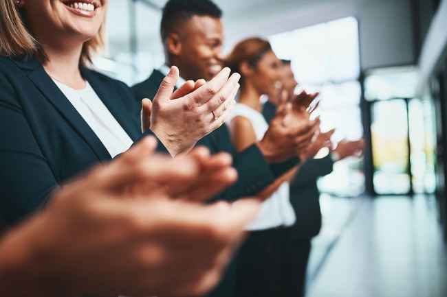 Applauding people