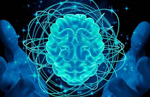 Graphic of a brain with hands around it