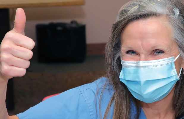 Paula Bolton gives thumbs up