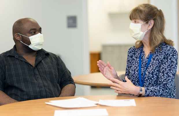 Patient and clinician talk