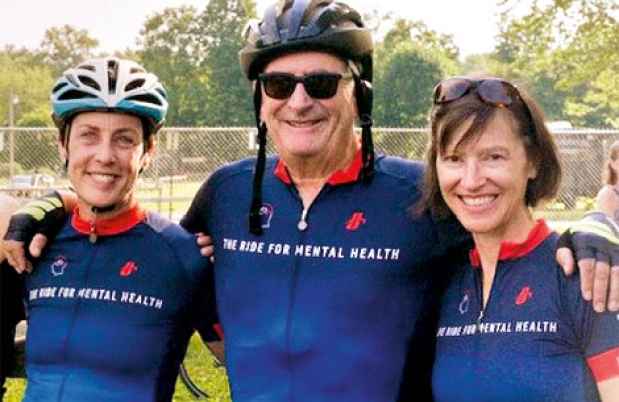 Cyclists pose for the camera