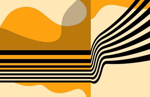 graphic images of black lines on orange and yellow background
