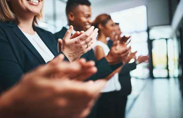 Applauding people