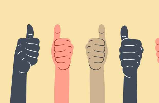illustrative graphic of hands giving thumbs up sign