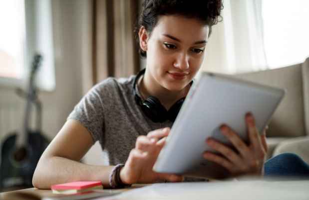 Woman using a tablet