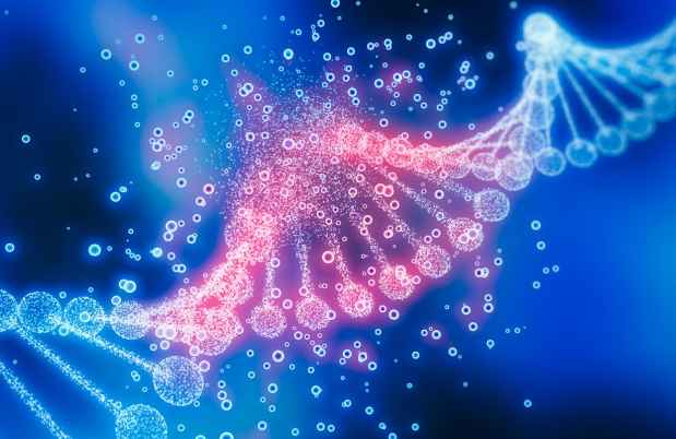 Digital image of a DNA strand