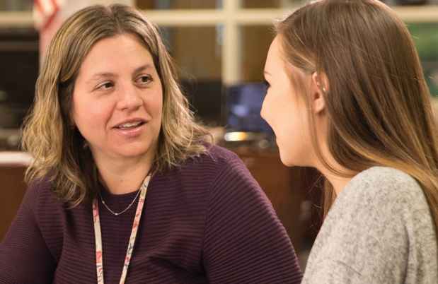 Laura Finton, LICSW, with student