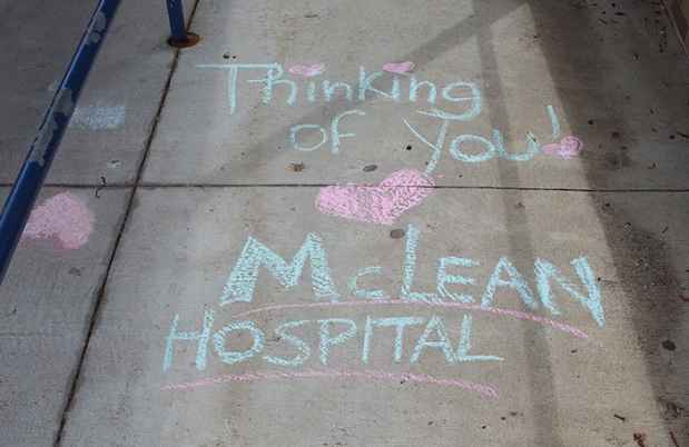 Sidewalk chalk: Thinking of you McLean Hospital