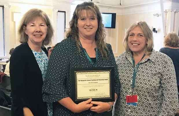 Jane Crone, center, with Linda Flaherty and Anne Huntington