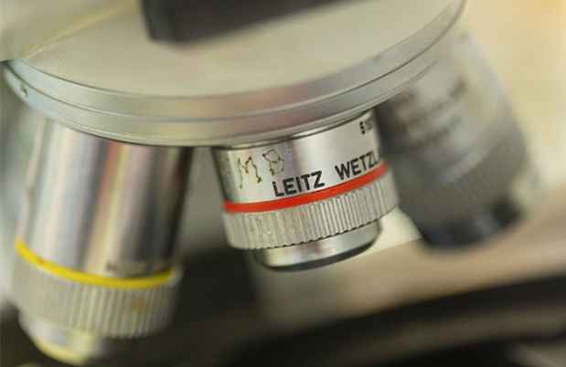 Close up of microscope