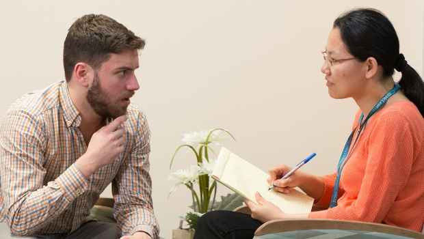 Patient and clinician talk