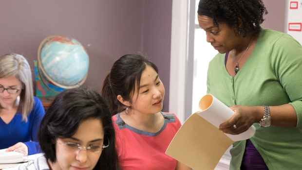 Teacher and students in classroom