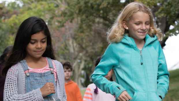 Children walking outside