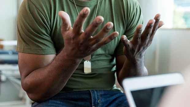 Patient gestures with hands