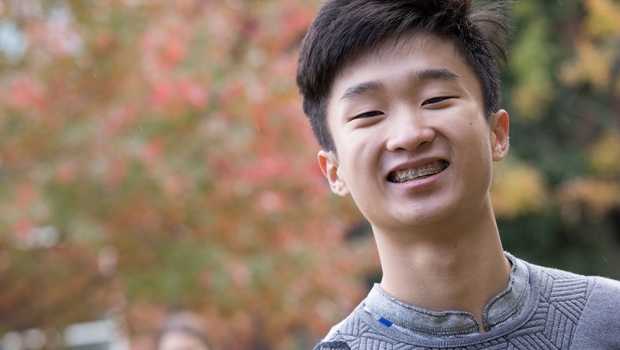 Teen boy outside